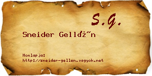 Sneider Gellén névjegykártya